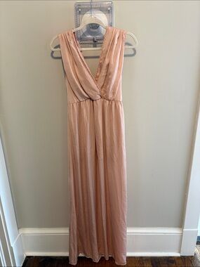 Alythea Dusty Blush V-Neck Sleeveless Maxi Dress